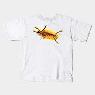 Banded Tussock Moth Caterpillar Yellow Fuzzy Furry Cute Kids T-Shirt